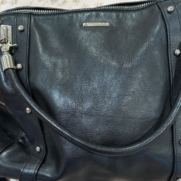 Rebecca Minkoff Leopard Print and Black Leather Women's Bag - Picture 2 of 6